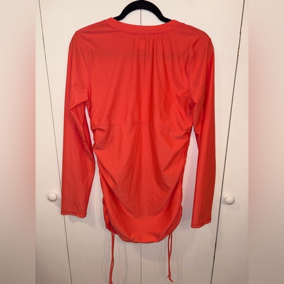Cabana Life Zip Ruched Side Tunic Long Sleeve Top Size L - Picture 3 of 4